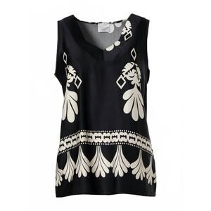 NEW ANONYME women's meander sleeveless top in blue